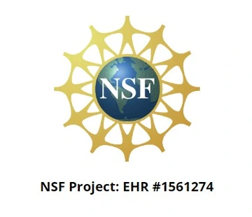 NSF logo showing a globe surrounded by a gold sunburst design with the text "NSF Project: EHR #1561274" beneath it.